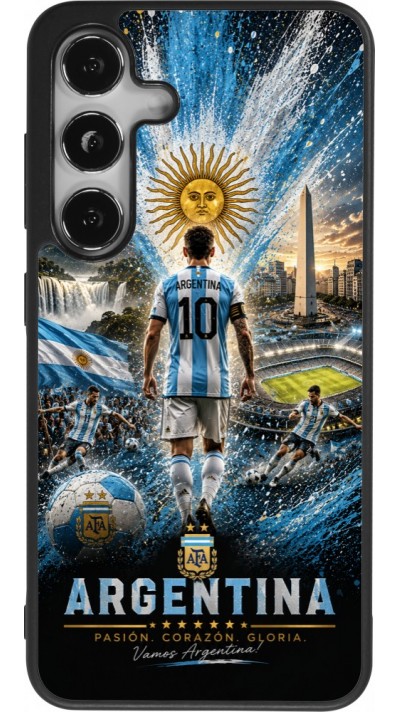 Samsung Galaxy S24 Case Hülle - Silikon schwarz Fussball Argentinien splash 2026