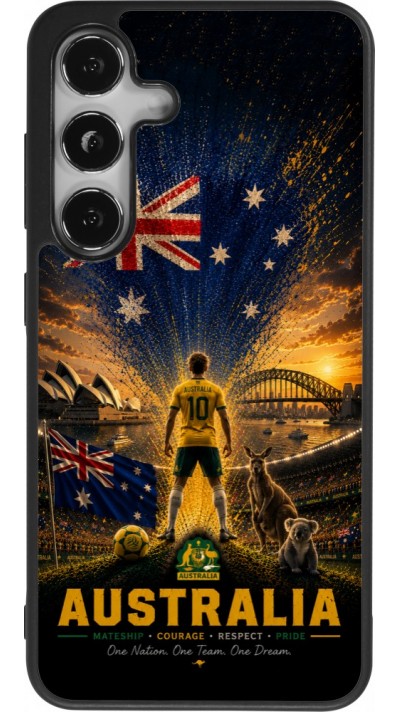 Samsung Galaxy S24 Case Hülle - Silikon schwarz Fussball Australien splash 2026