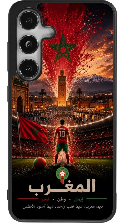 Samsung Galaxy S24 Case Hülle - Silikon schwarz Fussball Marokko splash 2026