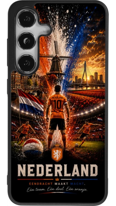 Samsung Galaxy S24 Case Hülle - Silikon schwarz Fussball Niederlande splash 2026