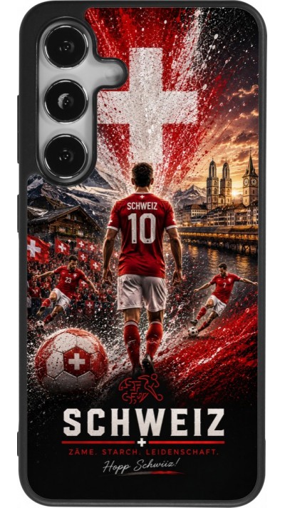 Samsung Galaxy S24 Case Hülle - Silikon schwarz Fussball Schweiz splash 2026