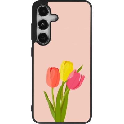 Samsung Galaxy S24 Case Hülle - Silikon schwarz Spring 23 tulip trio