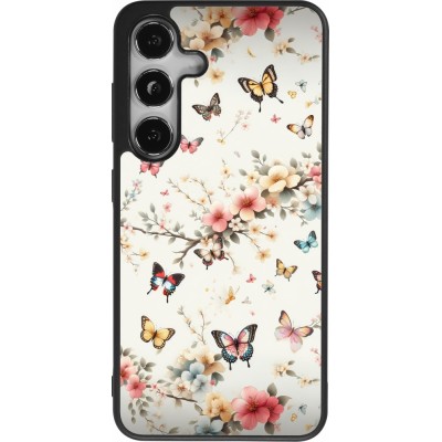 Samsung Galaxy S24 Case Hülle - Silikon schwarz Frühling 25 Leichte Schmetterlinge