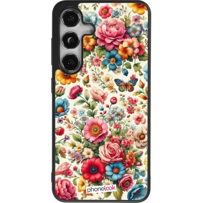 Samsung Galaxy S24 Case Hülle - Silikon schwarz Spring 25 fruehling bluetend