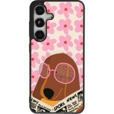 Samsung Galaxy S24 Case Hülle - Silikon schwarz Dog with newspaper Spring 2026