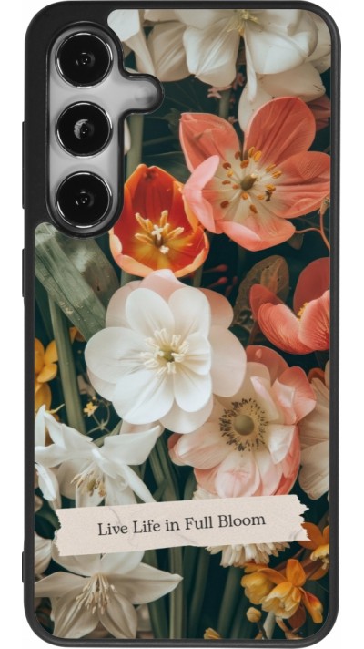 Samsung Galaxy S24 Case Hülle - Silikon schwarz Full Bloom Spring 2026