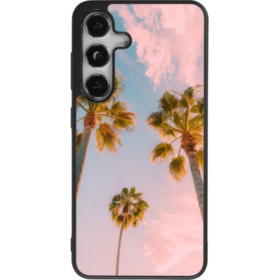 Samsung Galaxy S24 Case Hülle - Silikon schwarz Summer 2025 Palmiers