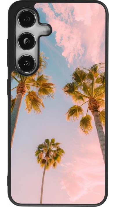 Samsung Galaxy S24 Case Hülle - Silikon schwarz Summer 2025 Palmiers