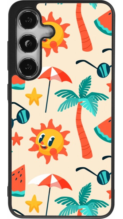 Samsung Galaxy S24 Case Hülle - Silikon schwarz Summer 2025 Pattern soleil