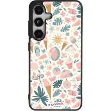 Samsung Galaxy S24 Case Hülle - Silikon schwarz Sommer Pink Muster