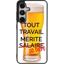 Samsung Galaxy S24 Case Hülle - Silikon schwarz Tout travail mérite sa bière