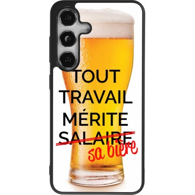 Samsung Galaxy S24 Case Hülle - Silikon schwarz Tout travail mérite sa bière