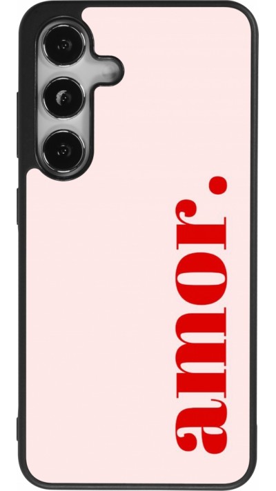 Coque Samsung Galaxy S24 - Silicone rigide noir Valentine 2024 amor
