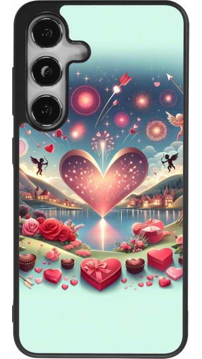 Coque Samsung Galaxy S24 - Silicone rigide noir Valentine 2025 Chic