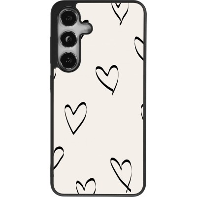 Samsung Galaxy S24 Case Hülle - Silikon schwarz Valentine 2023 minimalist hearts