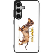 Samsung Galaxy S24 Case Hülle - Silikon schwarz Wine Teckel