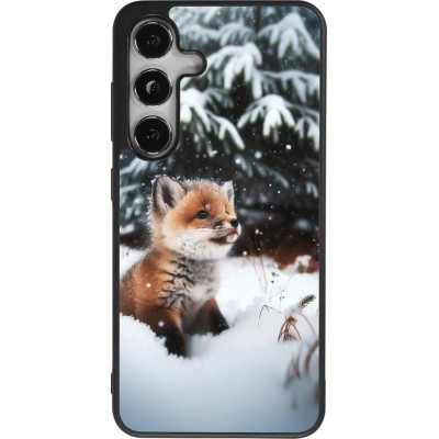 Samsung Galaxy S24 Case Hülle - Silikon schwarz Weihnachten 2023 Fuechslein Tanne