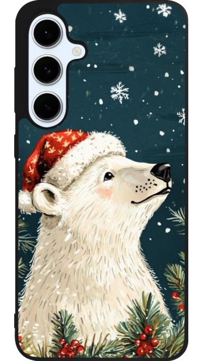 Coque Samsung Galaxy S24 FE - Silicone rigide noir Christmas 25 Bear