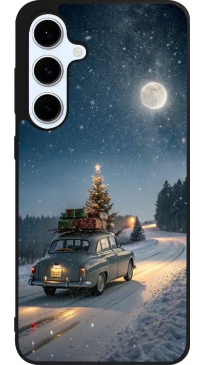 Samsung Galaxy S24 FE Case Hülle - Silikon schwarz Christmas 25 Car with Tree Xmas