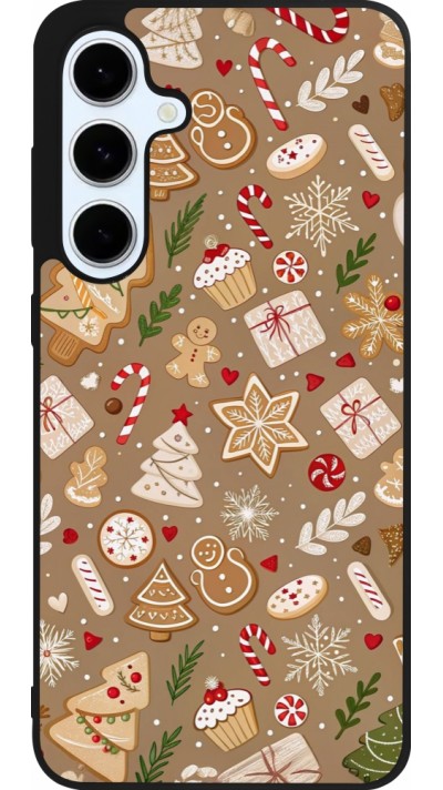 Samsung Galaxy S24 FE Case Hülle - Silikon schwarz Christmas 25 Pattern Ginger Cookie