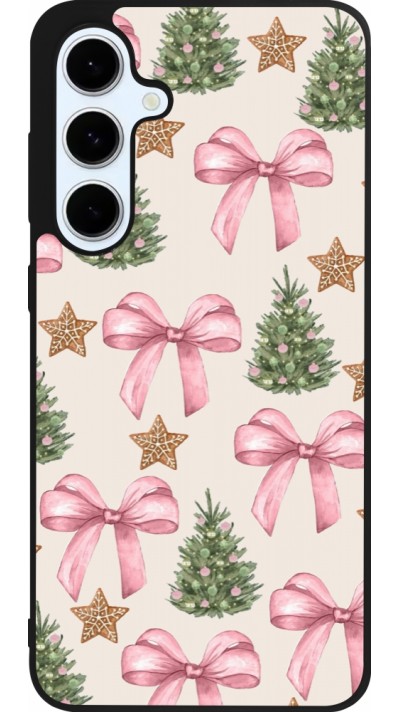 Samsung Galaxy S24 FE Case Hülle - Silikon schwarz Christmas 25 Vintage Ribbons