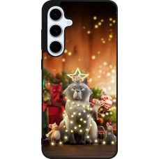 Coque Samsung Galaxy S24 FE - Silicone rigide noir Christmas 25 Xmas Cat