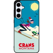 Coque Samsung Galaxy S24 FE - Silicone rigide noir Crans-Montana Ski Downhill