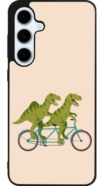 Samsung Galaxy S24 FE Case Hülle - Silikon schwarz Dinosaurs on bikes 2026