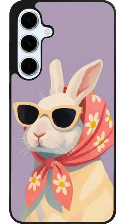 Samsung Galaxy S24 FE Case Hülle - Silikon schwarz Easter 2026 Rabbit with scarf