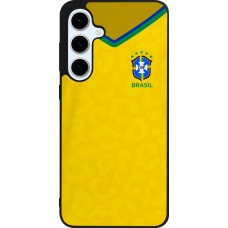 Coque Samsung Galaxy S24 FE - Silicone rigide noir Maillot de football Brésil 2022 personnalisable
