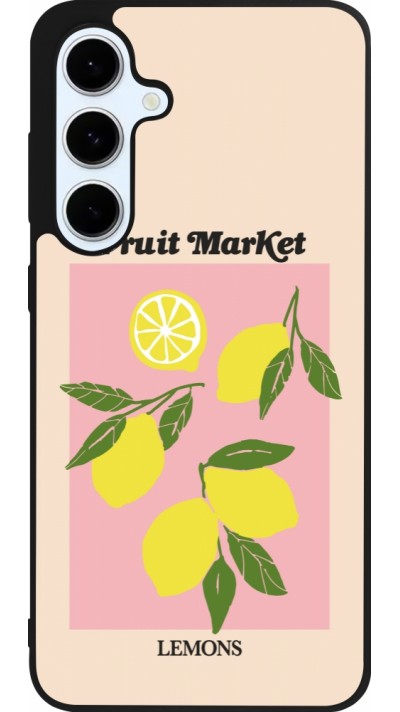 Samsung Galaxy S24 FE Case Hülle - Silikon schwarz Fruit market lemons 2026