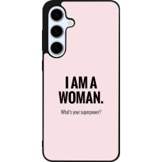 Coque Samsung Galaxy S24 FE - Silicone rigide noir I am a woman