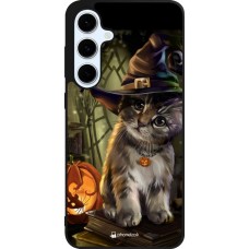 Coque Samsung Galaxy S24 FE - Silicone rigide noir Halloween 21 Witch cat