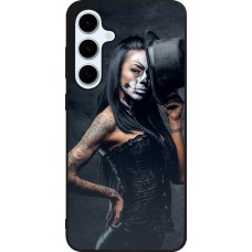 Coque Samsung Galaxy S24 FE - Silicone rigide noir Halloween 22 Tattooed Girl