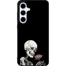 Coque Samsung Galaxy S24 FE - Silicone rigide noir Halloween 2023 rose and skeleton