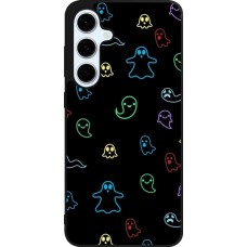 Coque Samsung Galaxy S24 FE - Silicone rigide noir Halloween 2024 colorful ghosts