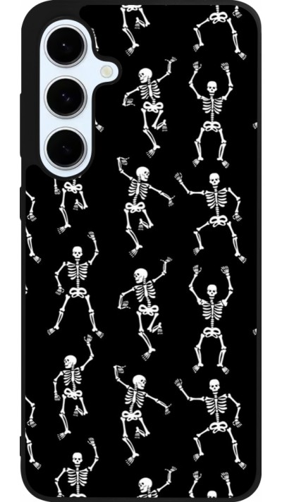 Samsung Galaxy S24 FE Case Hülle - Silikon schwarz Halloween 2024 dancing skeleton