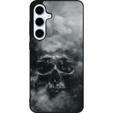 Coque Samsung Galaxy S24 FE - Silicone rigide noir Halloween 2024 smoky skull