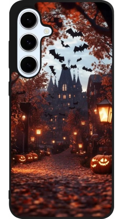 Samsung Galaxy S24 FE Case Hülle - Silikon schwarz Halloween 2025 Haunted house