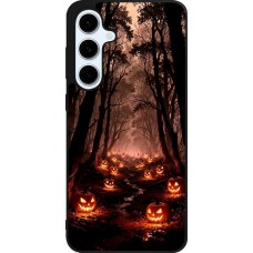 Coque Samsung Galaxy S24 FE - Silicone rigide noir Halloween 2025 Road of Terrifying Pumpkins