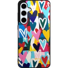 Coque Samsung Galaxy S24 FE - Silicone rigide noir Joyful Hearts