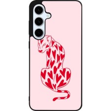 Samsung Galaxy S24 FE Case Hülle - Silikon schwarz Leopard with hearts 2026