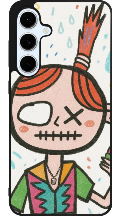 Coque Samsung Galaxy S24 FE - Silicone rigide noir Little Girl Sketch