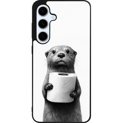 Samsung Galaxy S24 FE Case Hülle - Silikon schwarz Otter Toilettenpapier