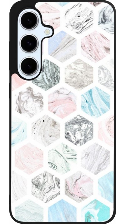 Coque Samsung Galaxy S24 FE - Silicone rigide noir Marble Everything