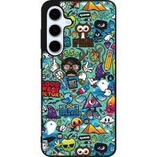 Coque Samsung Galaxy S24 FE - Silicone rigide noir Mixed Cartoons Turquoise