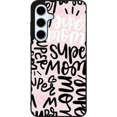 Coque Samsung Galaxy S24 FE - Silicone rigide noir Mom 2024 Super mom