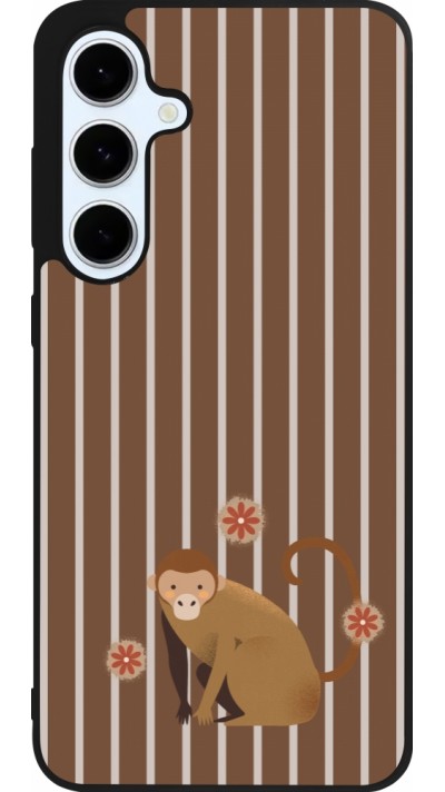 Coque Samsung Galaxy S24 FE - Silicone rigide noir Monkey with stripes