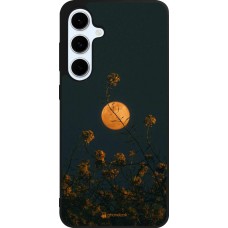 Coque Samsung Galaxy S24 FE - Silicone rigide noir Moon Flowers