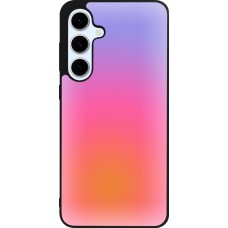 Coque Samsung Galaxy S24 FE - Silicone rigide noir Orange Pink Blue Gradient